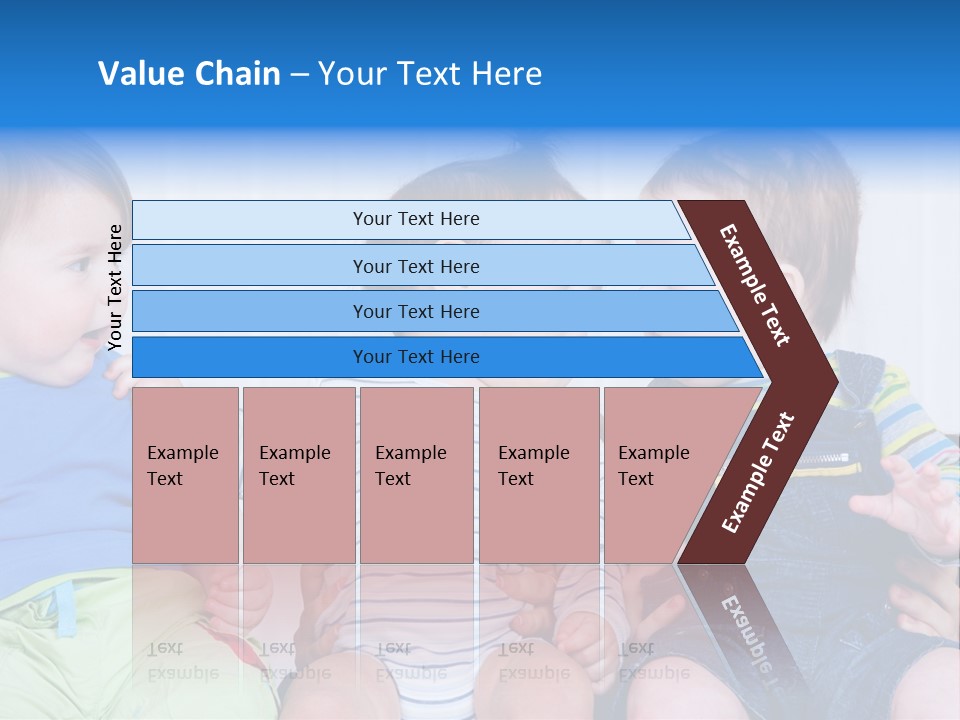 Babies Communication Sofa PowerPoint Template