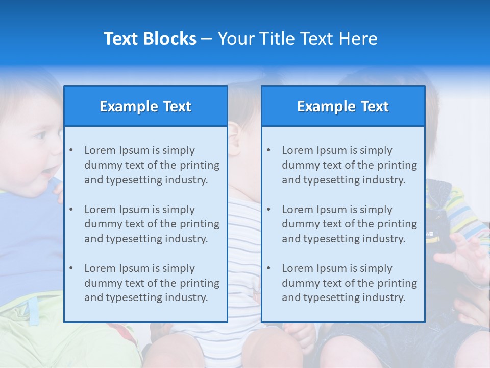 Babies Communication Sofa PowerPoint Template