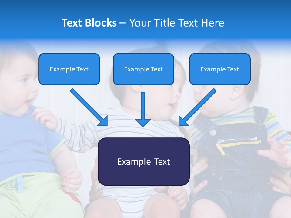 Babies Communication Sofa PowerPoint Template