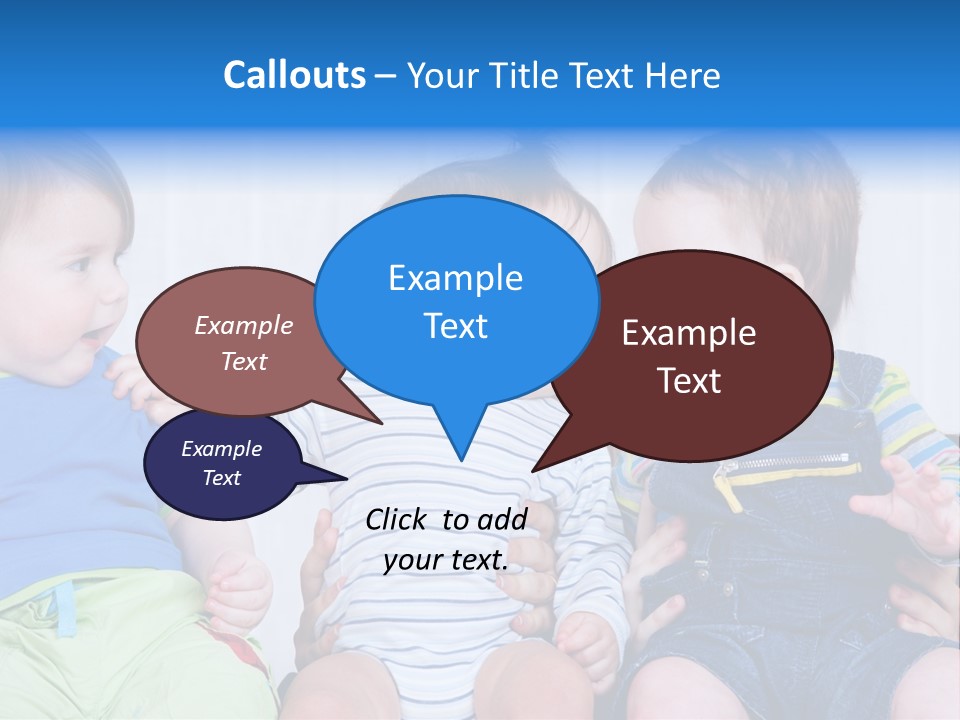 Babies Communication Sofa PowerPoint Template