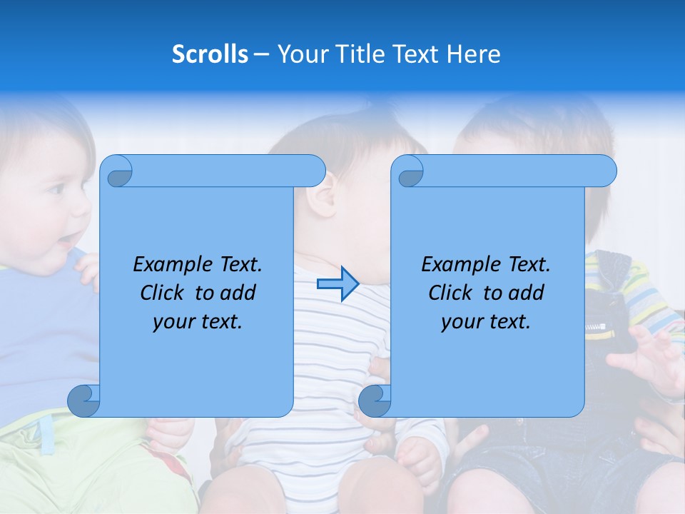 Babies Communication Sofa PowerPoint Template