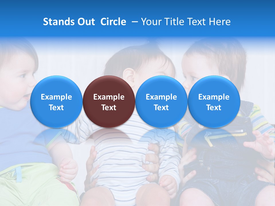 Babies Communication Sofa PowerPoint Template