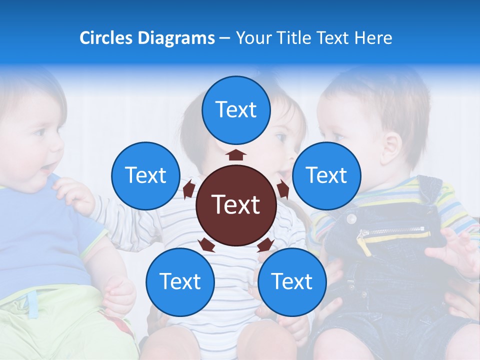 Babies Communication Sofa PowerPoint Template