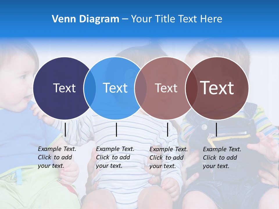 Babies Communication Sofa PowerPoint Template