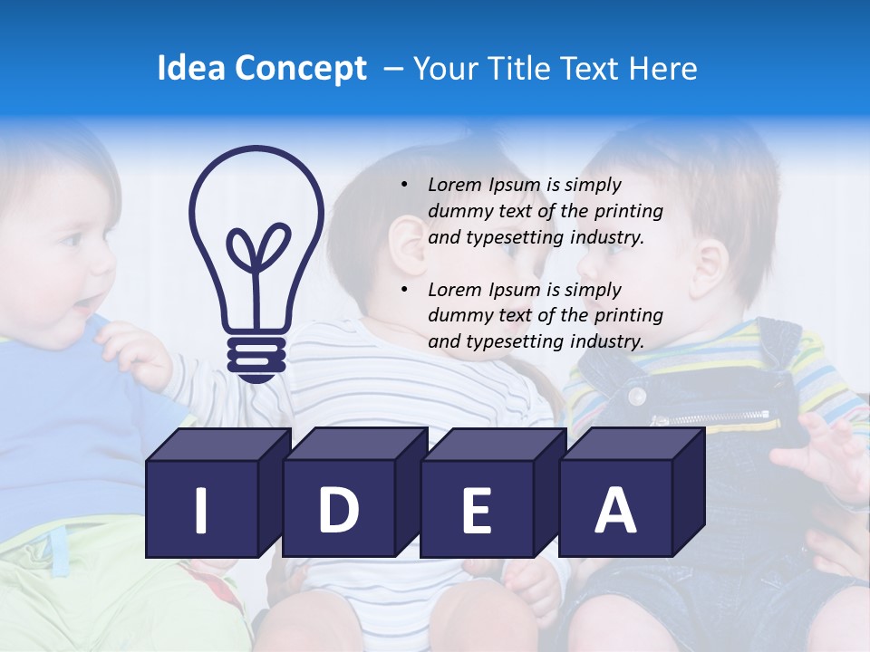 Babies Communication Sofa PowerPoint Template