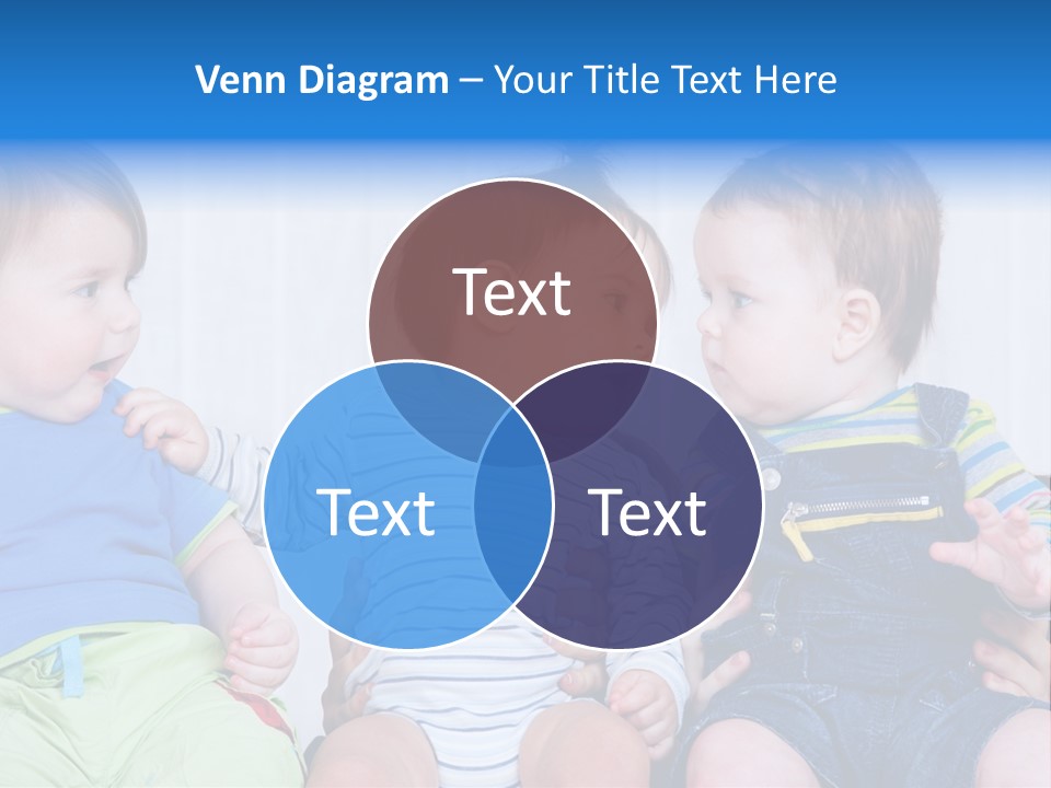 Babies Communication Sofa PowerPoint Template