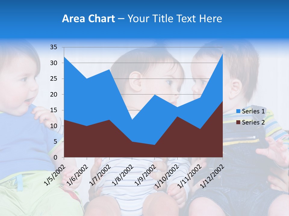 Babies Communication Sofa PowerPoint Template