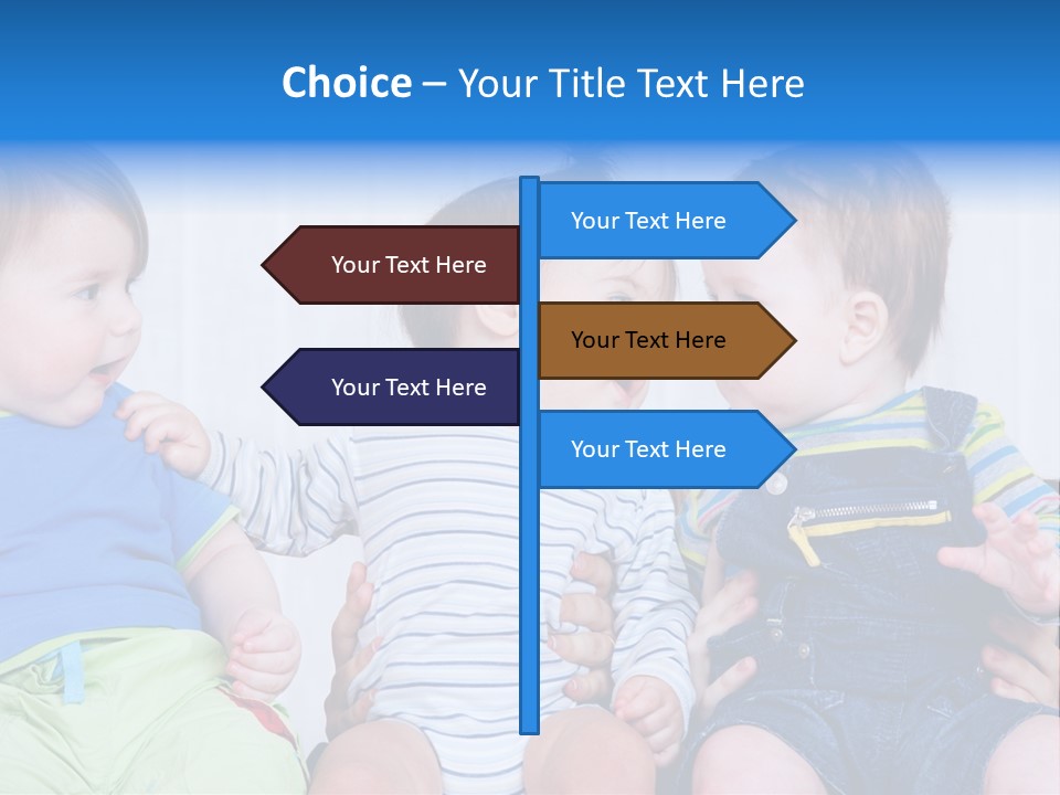 Babies Communication Sofa PowerPoint Template