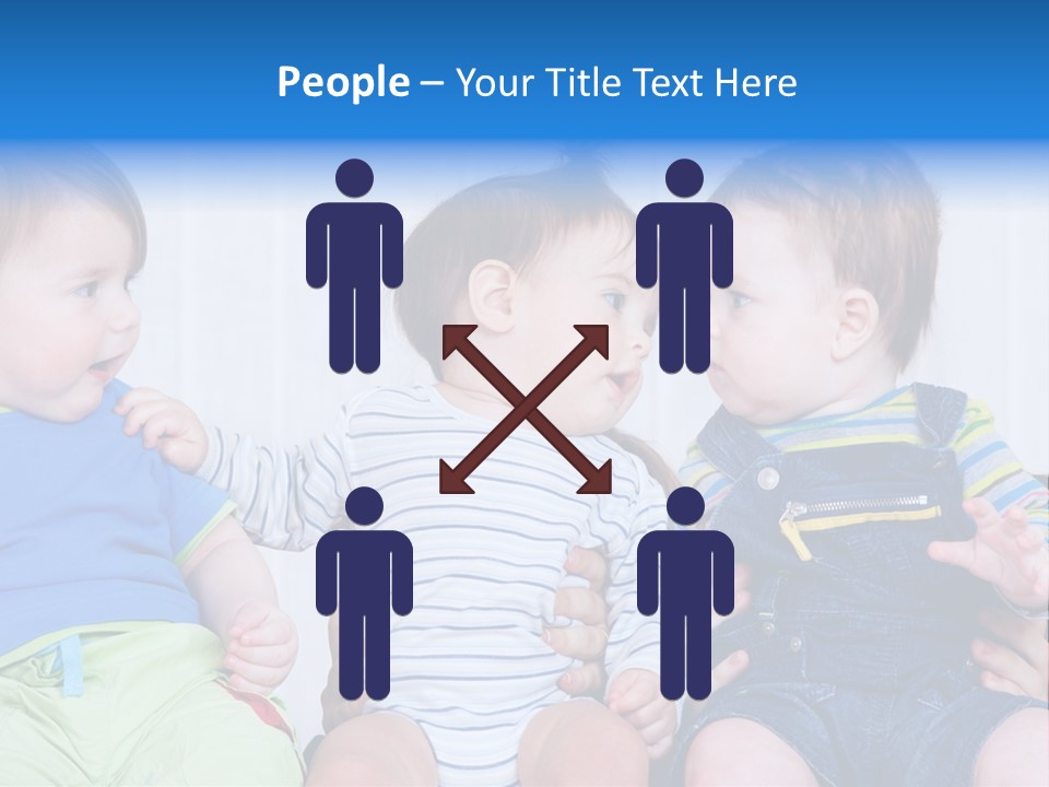 Babies Communication Sofa PowerPoint Template