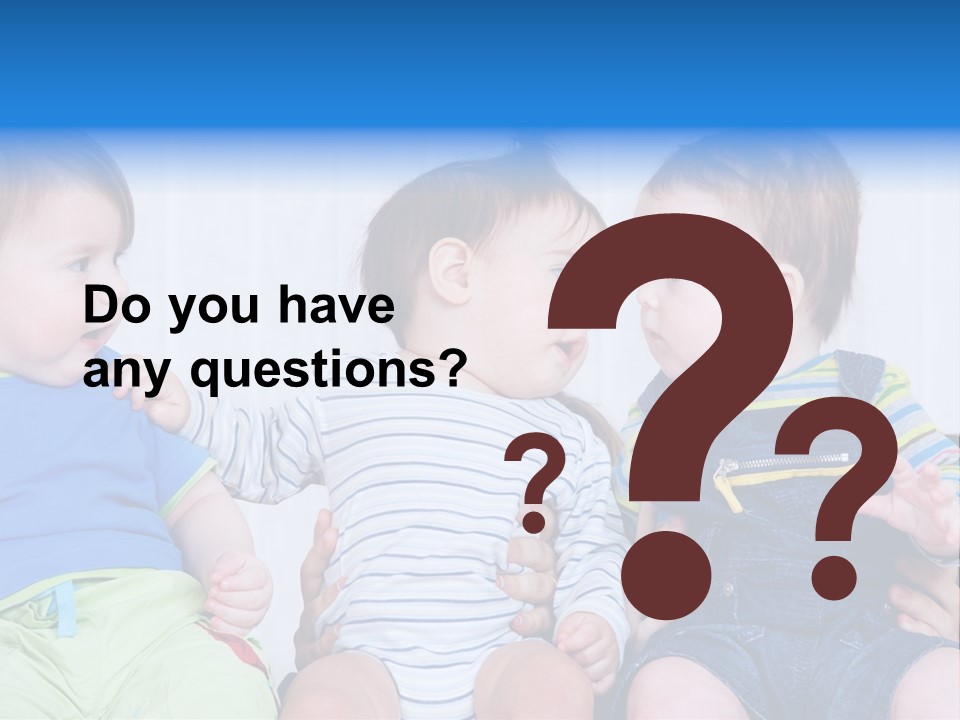 Babies Communication Sofa PowerPoint Template