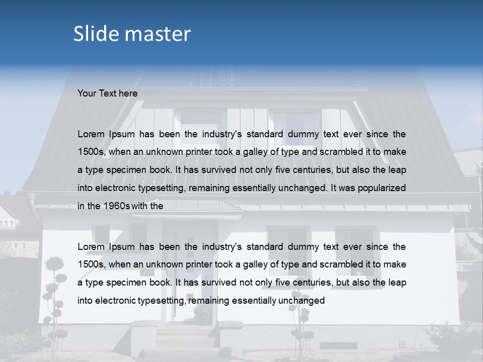 Landscape Gardening Window Blue PowerPoint Template