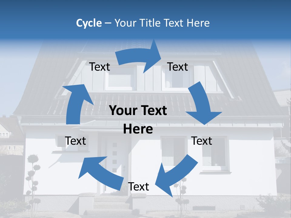 Landscape Gardening Window Blue PowerPoint Template