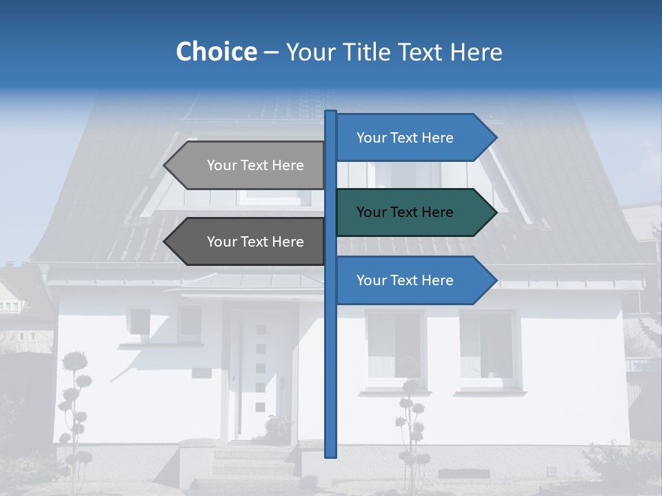 Landscape Gardening Window Blue PowerPoint Template