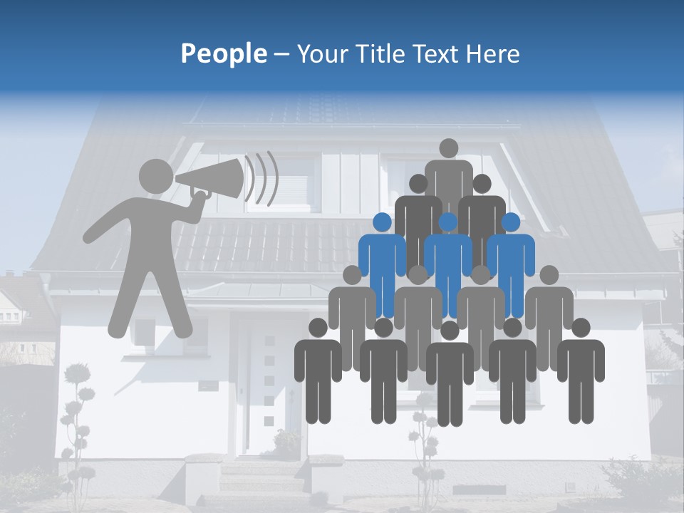 Landscape Gardening Window Blue PowerPoint Template