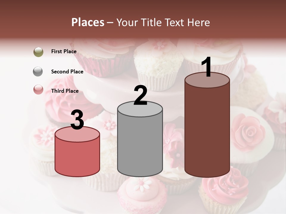 A Pink Cake With Cupcakes On Top Of It PowerPoint Template