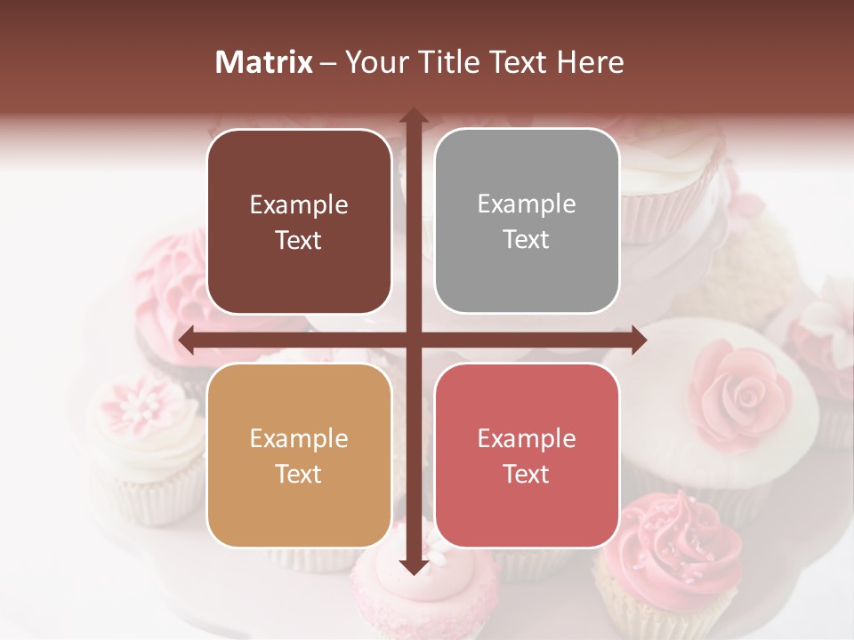 A Pink Cake With Cupcakes On Top Of It PowerPoint Template