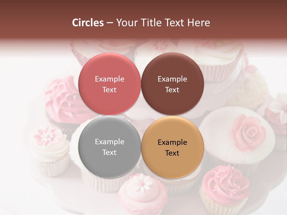 A Pink Cake With Cupcakes On Top Of It PowerPoint Template