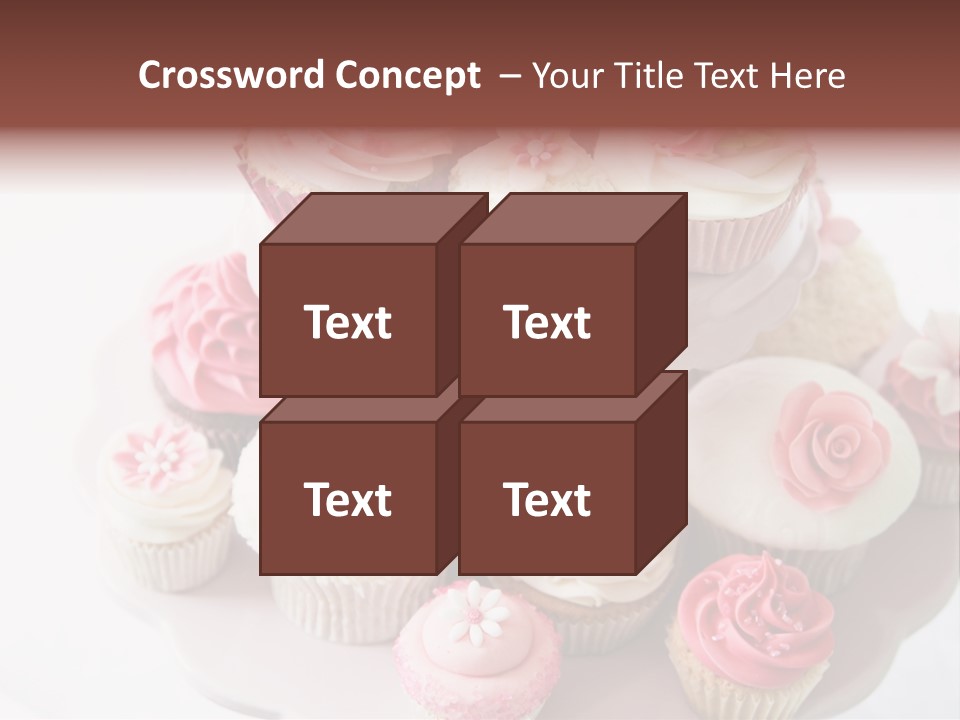 A Pink Cake With Cupcakes On Top Of It PowerPoint Template