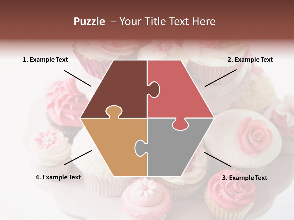 A Pink Cake With Cupcakes On Top Of It PowerPoint Template