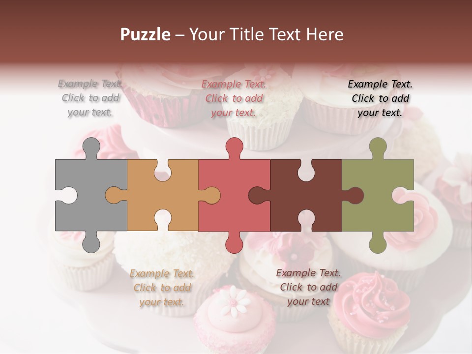 A Pink Cake With Cupcakes On Top Of It PowerPoint Template