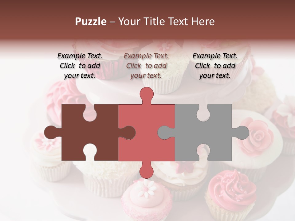 A Pink Cake With Cupcakes On Top Of It PowerPoint Template