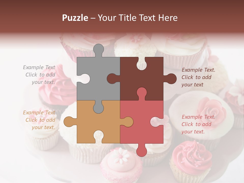 A Pink Cake With Cupcakes On Top Of It PowerPoint Template