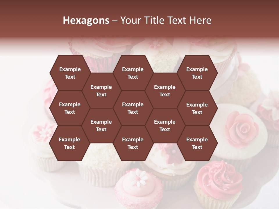 A Pink Cake With Cupcakes On Top Of It PowerPoint Template