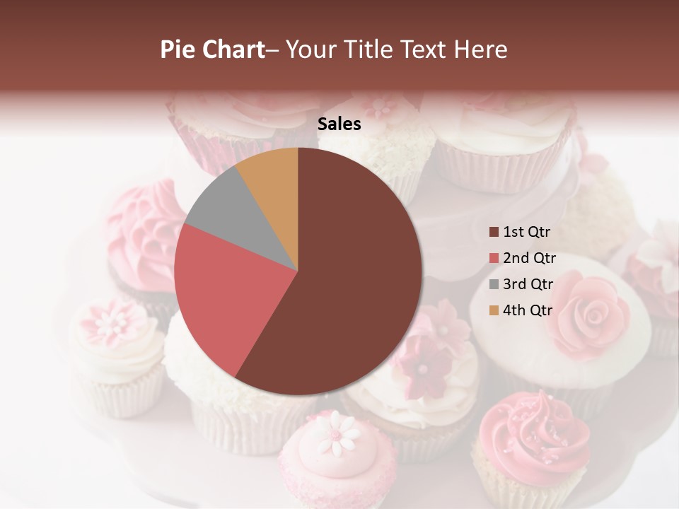 A Pink Cake With Cupcakes On Top Of It PowerPoint Template