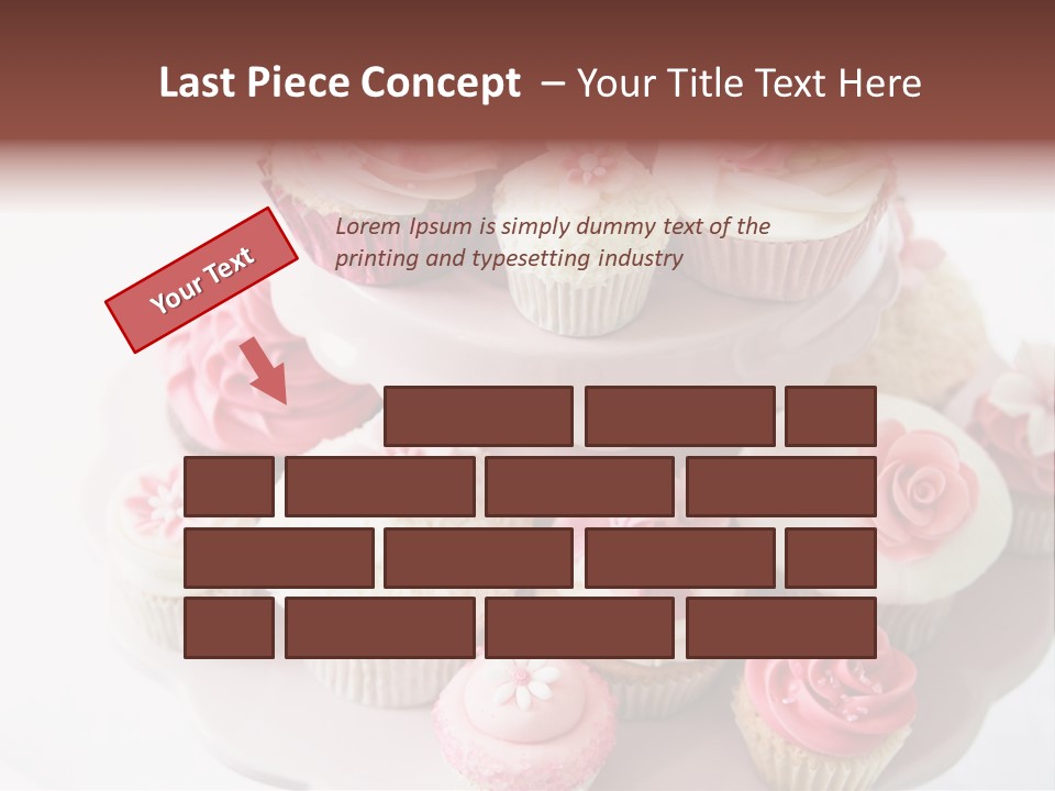 A Pink Cake With Cupcakes On Top Of It PowerPoint Template