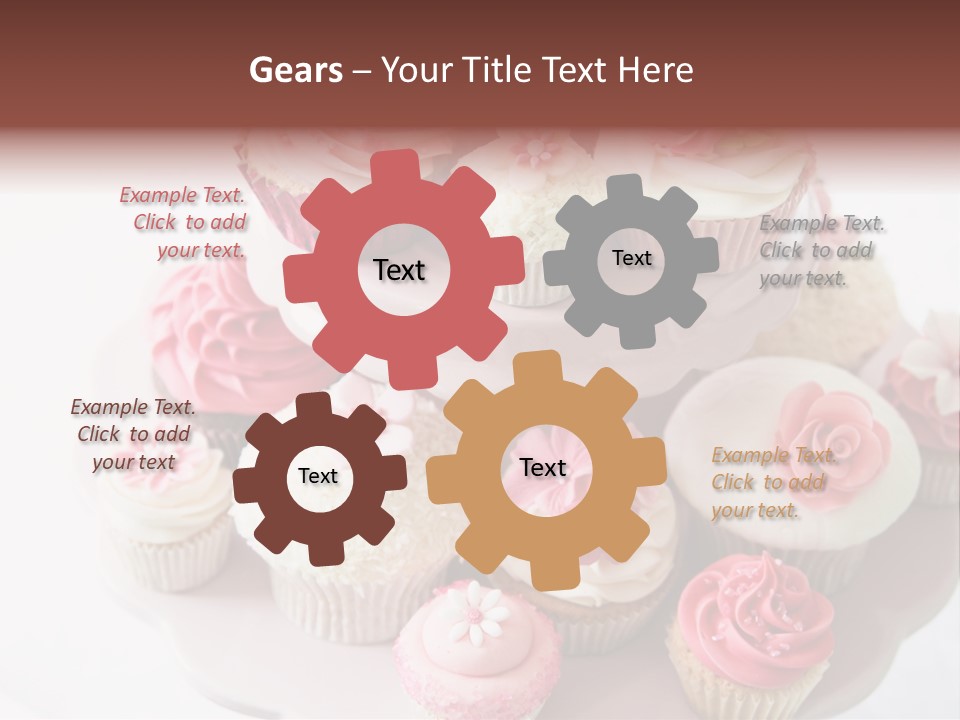 A Pink Cake With Cupcakes On Top Of It PowerPoint Template