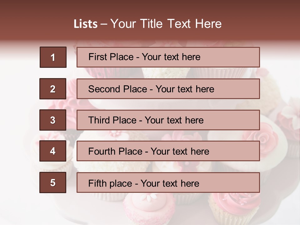 A Pink Cake With Cupcakes On Top Of It PowerPoint Template