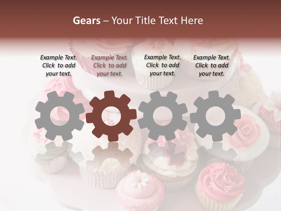 A Pink Cake With Cupcakes On Top Of It PowerPoint Template