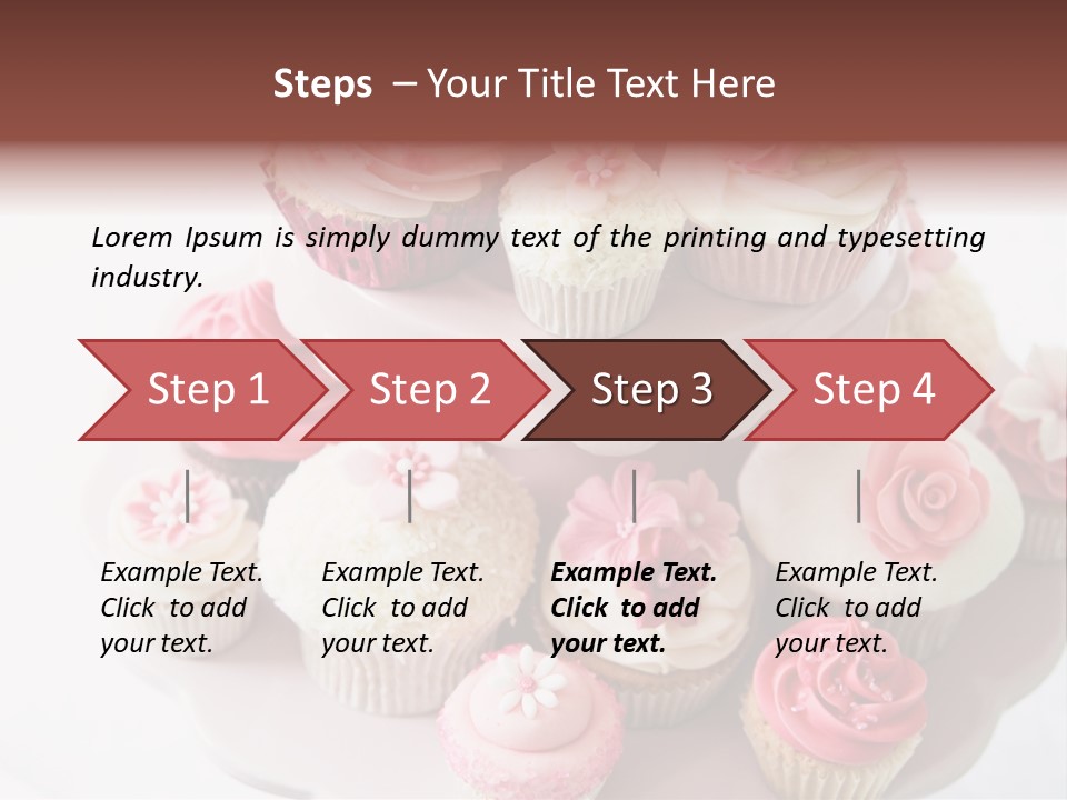 A Pink Cake With Cupcakes On Top Of It PowerPoint Template