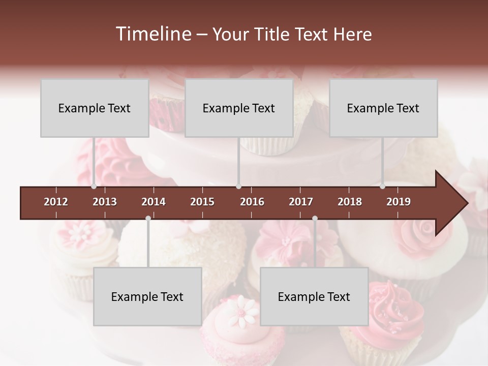 A Pink Cake With Cupcakes On Top Of It PowerPoint Template