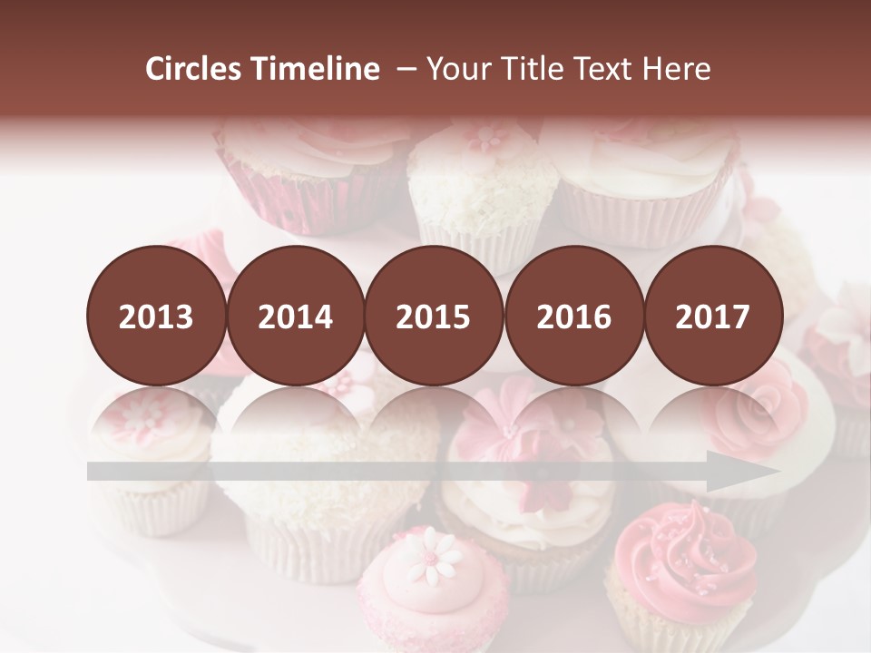 A Pink Cake With Cupcakes On Top Of It PowerPoint Template
