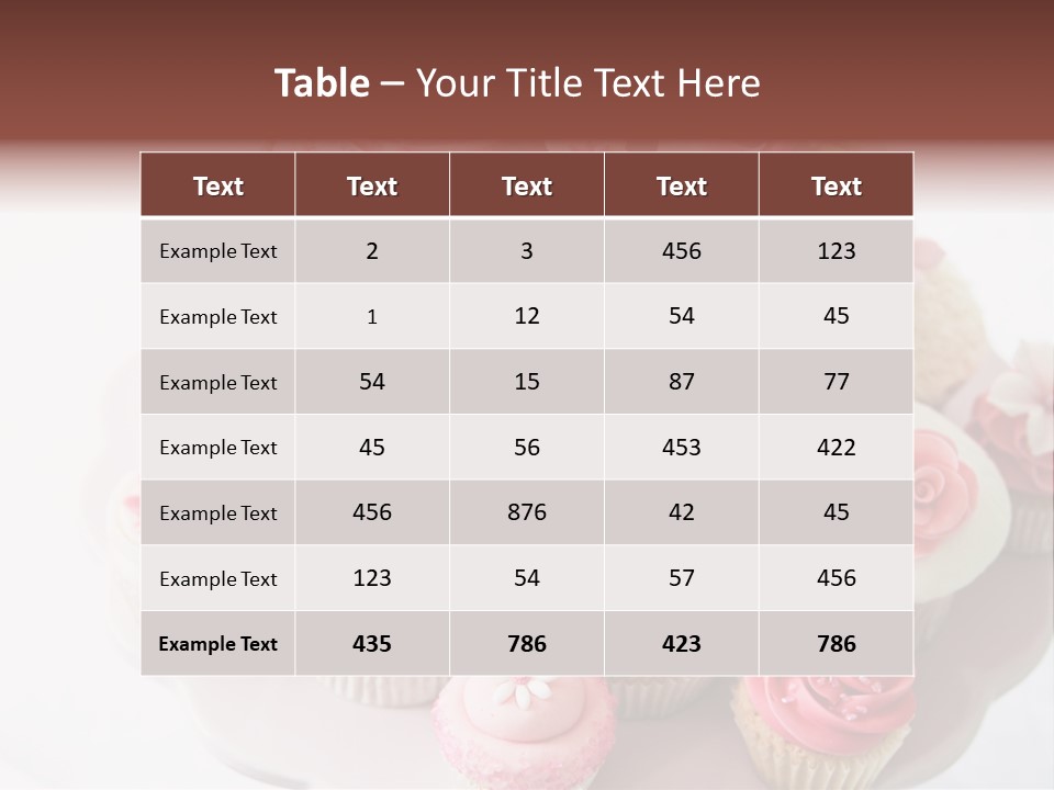 A Pink Cake With Cupcakes On Top Of It PowerPoint Template