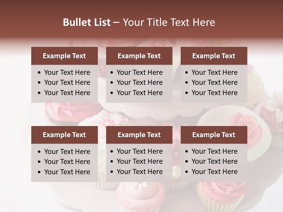 A Pink Cake With Cupcakes On Top Of It PowerPoint Template