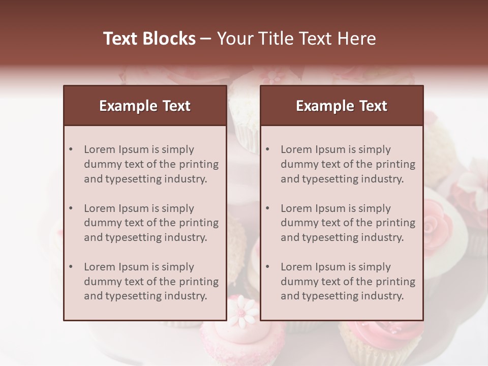 A Pink Cake With Cupcakes On Top Of It PowerPoint Template