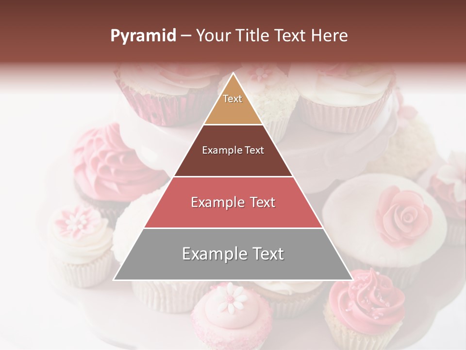 A Pink Cake With Cupcakes On Top Of It PowerPoint Template