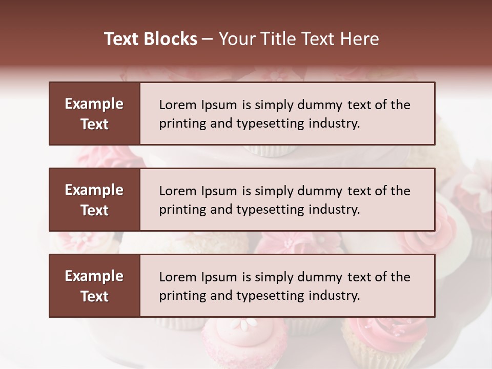 A Pink Cake With Cupcakes On Top Of It PowerPoint Template