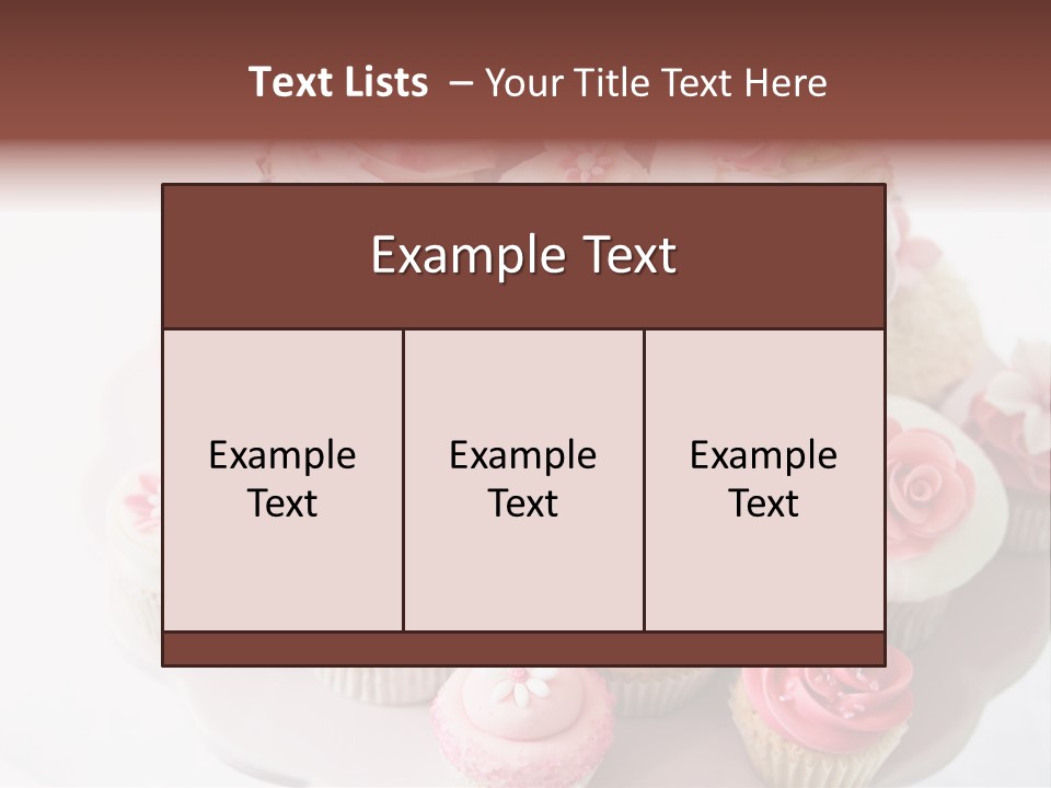 A Pink Cake With Cupcakes On Top Of It PowerPoint Template