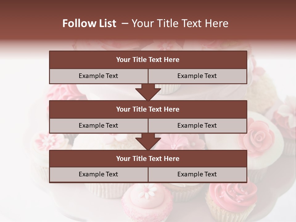A Pink Cake With Cupcakes On Top Of It PowerPoint Template