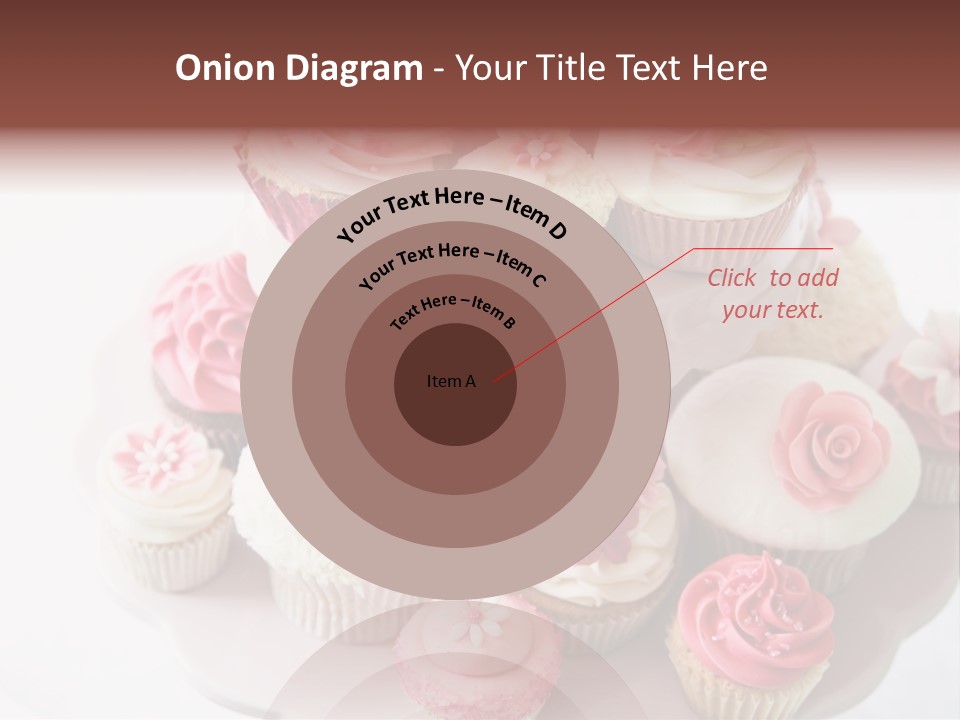 A Pink Cake With Cupcakes On Top Of It PowerPoint Template