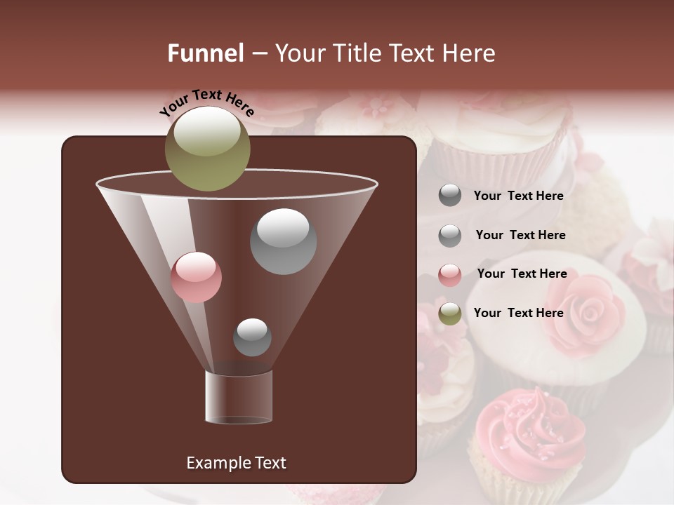 A Pink Cake With Cupcakes On Top Of It PowerPoint Template