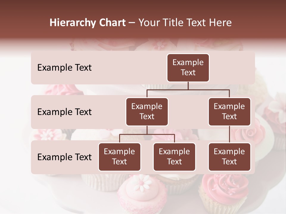 A Pink Cake With Cupcakes On Top Of It PowerPoint Template
