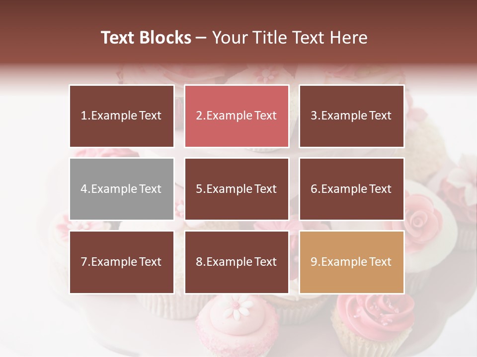 A Pink Cake With Cupcakes On Top Of It PowerPoint Template