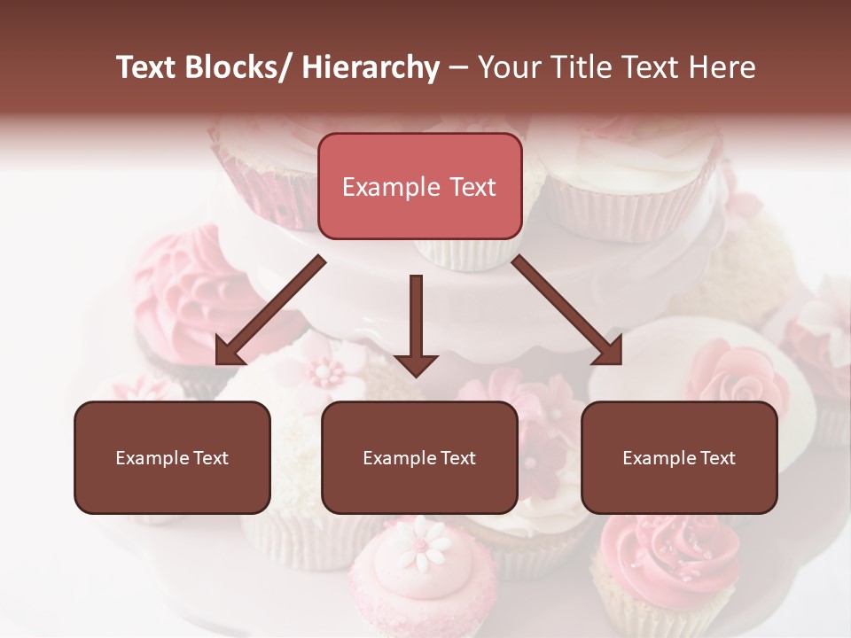 A Pink Cake With Cupcakes On Top Of It PowerPoint Template
