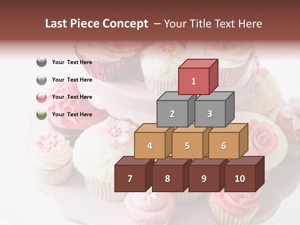 A Pink Cake With Cupcakes On Top Of It PowerPoint Template