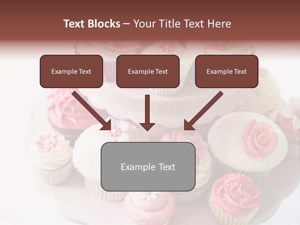 A Pink Cake With Cupcakes On Top Of It PowerPoint Template