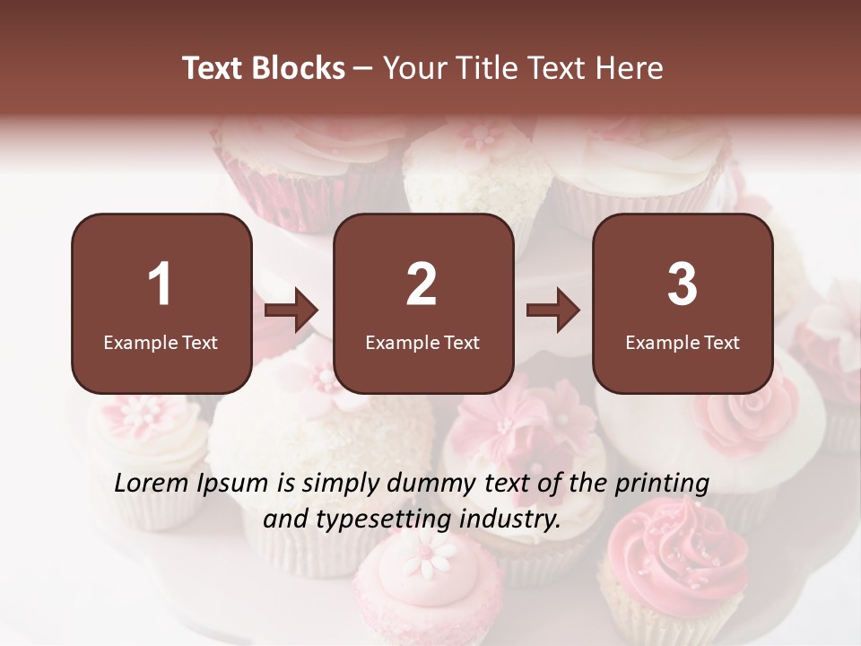 A Pink Cake With Cupcakes On Top Of It PowerPoint Template